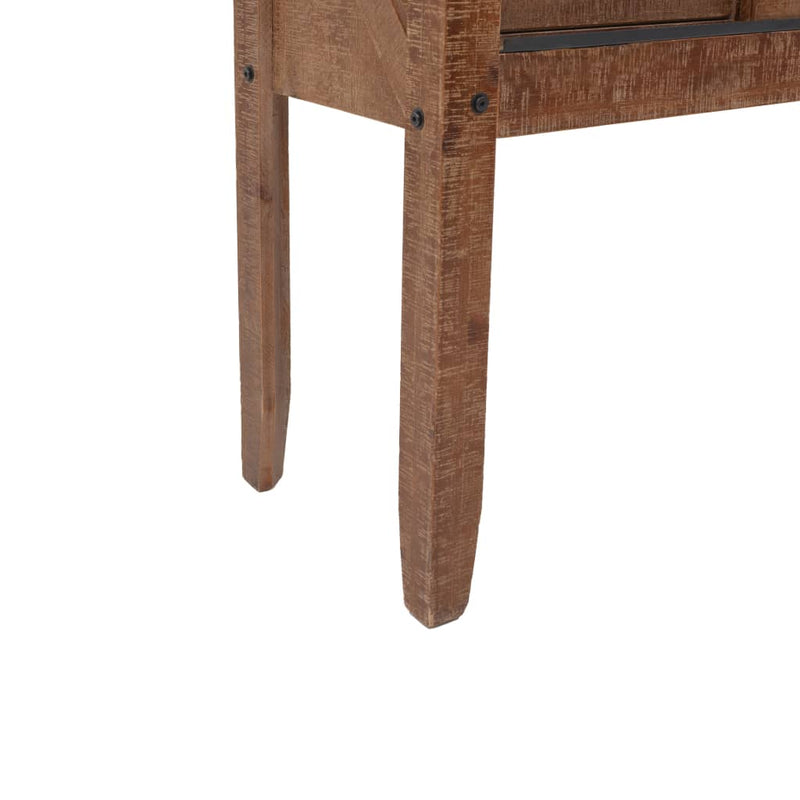 Console Table Solid Fir Wood 51.8"x14"x29.5" Brown