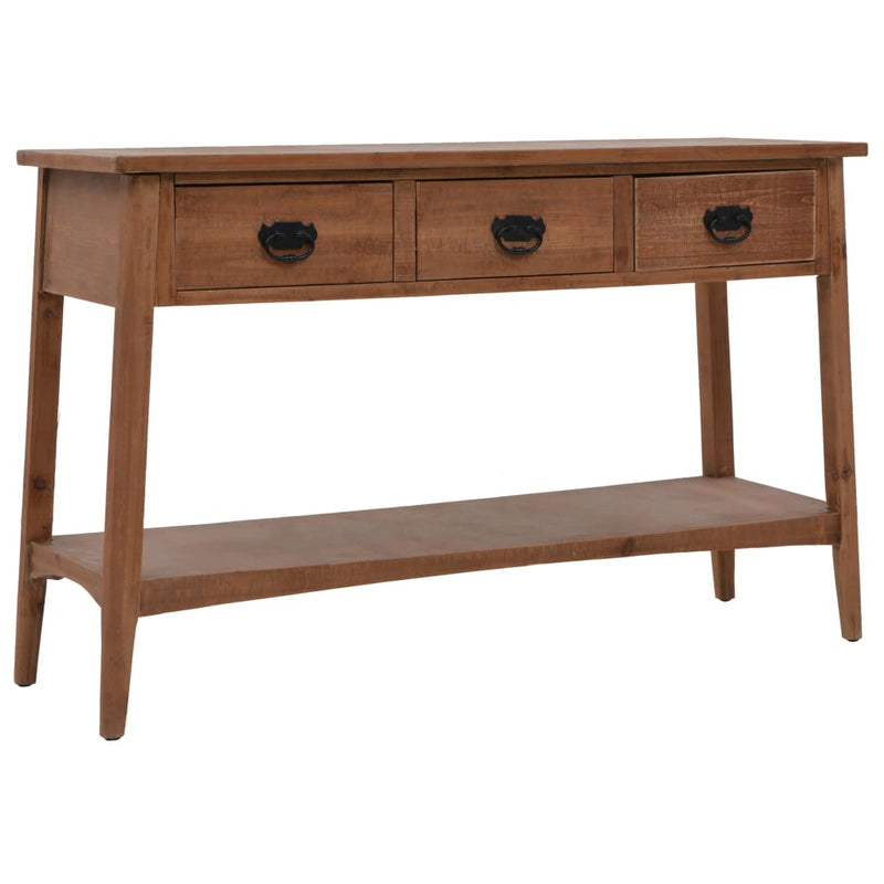Console Table Solid Fir Wood 49.6"x15.7"x30.5" Brown