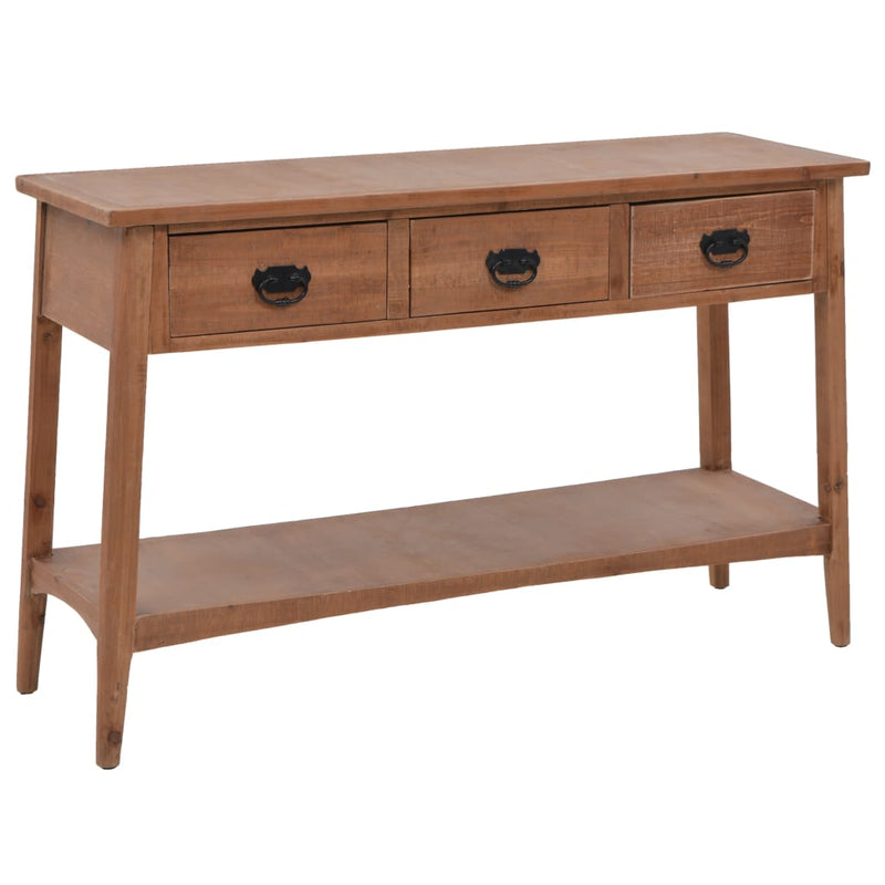 Console Table Solid Fir Wood 49.6"x15.7"x30.5" Brown