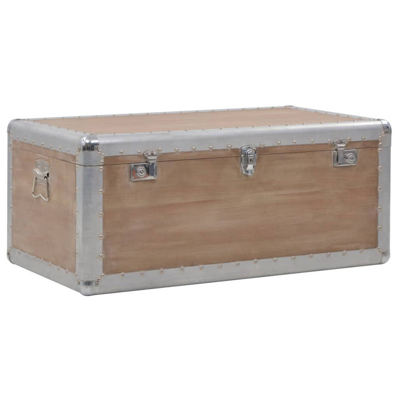 Storage Box Solid Fir Wood 35.8"x20.5"x15.7" Brown