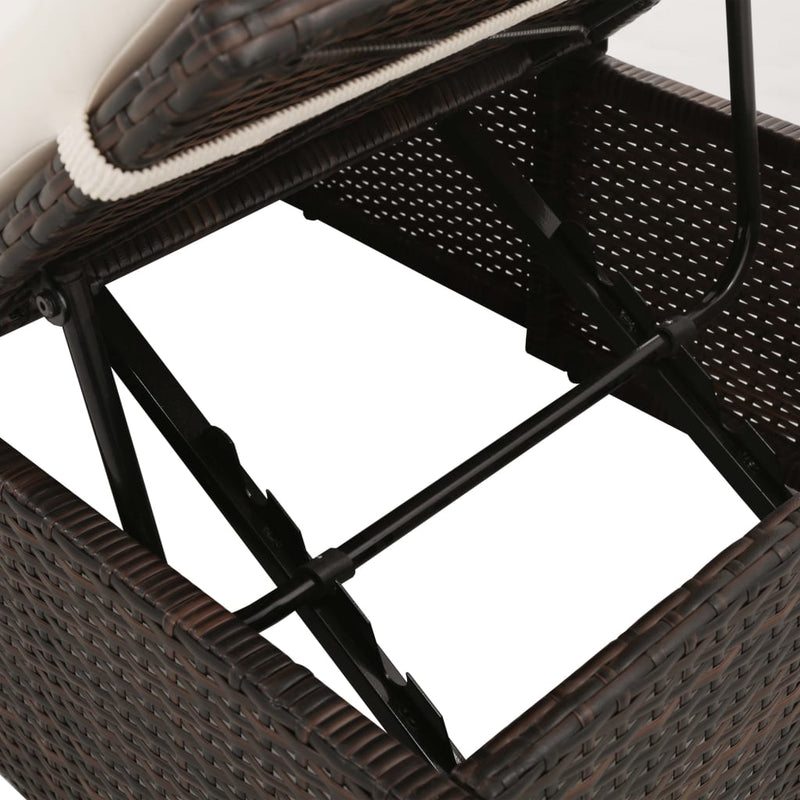Patio Bed Brown 76.8"x23.6" Poly Rattan