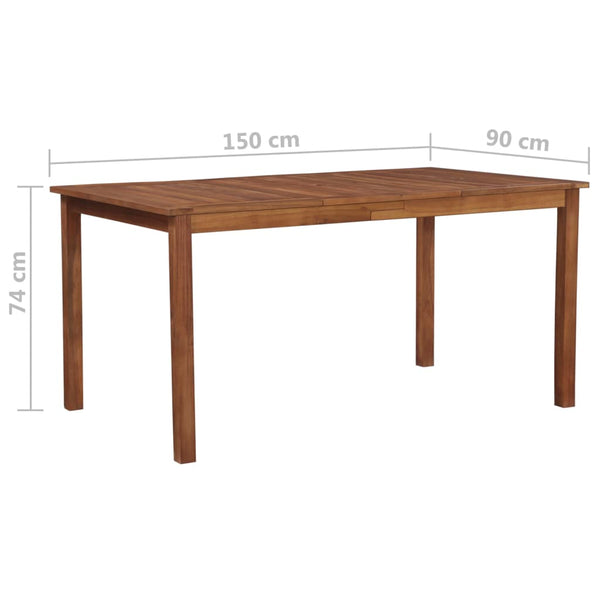 Patio Table 59.1"x35.4"x29.1" Solid Acacia Wood
