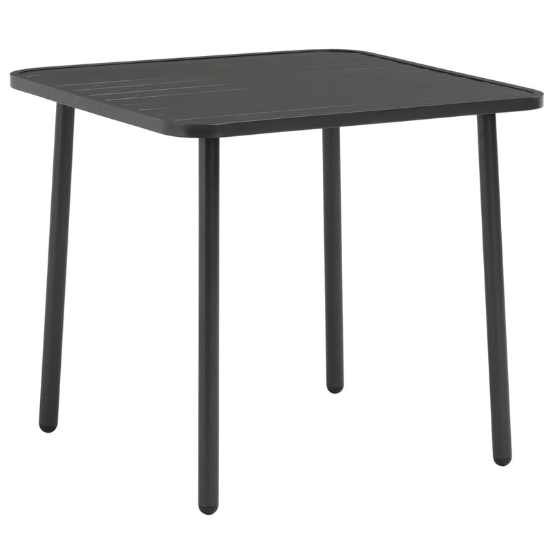 Patio Table Dark Grey 31.5"x31.5"x28.3" Steel
