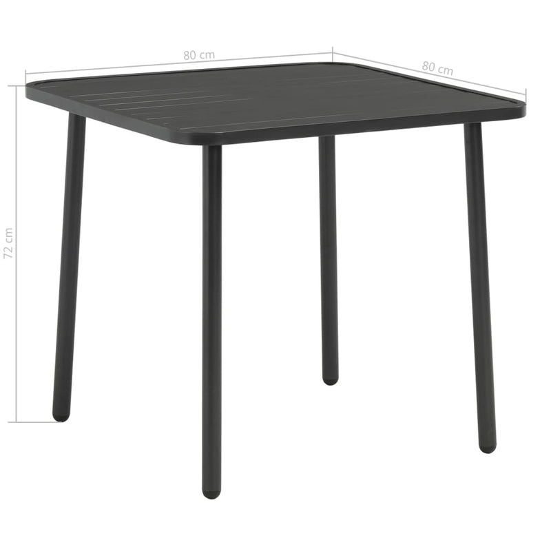 Patio Table Dark Grey 31.5"x31.5"x28.3" Steel