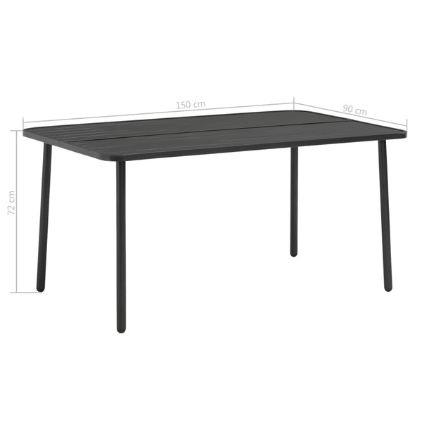 Patio Table Dark Grey 59.1"x35.4"x28.3" Steel