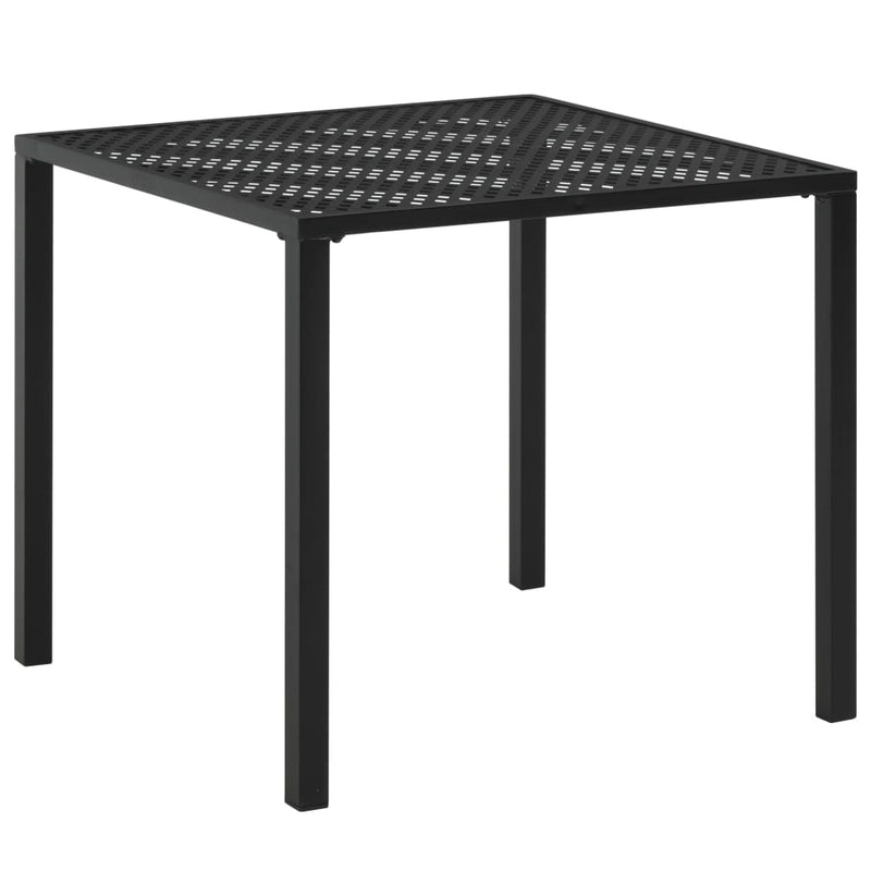 Patio Table Black 31.5"x31.5"x28.3" Steel