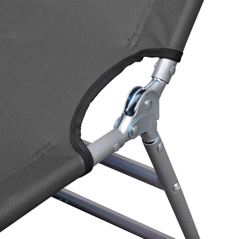 Foldable Sunlounger with Adjustable Backrest Gray