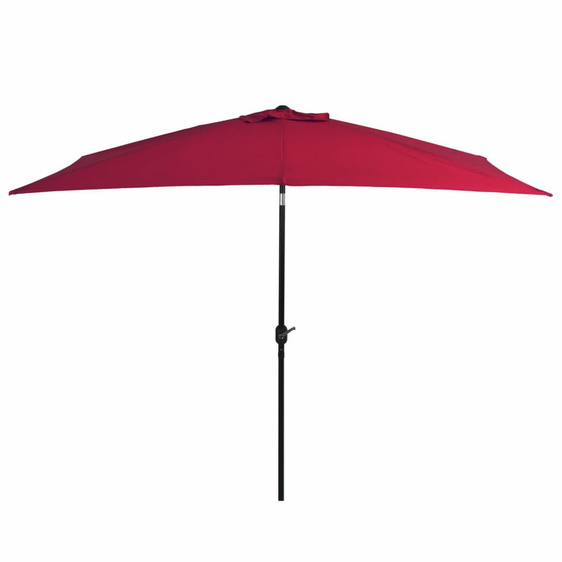 Outdoor Parasol with Metal Pole 118"x78.7" Bordeaux Red