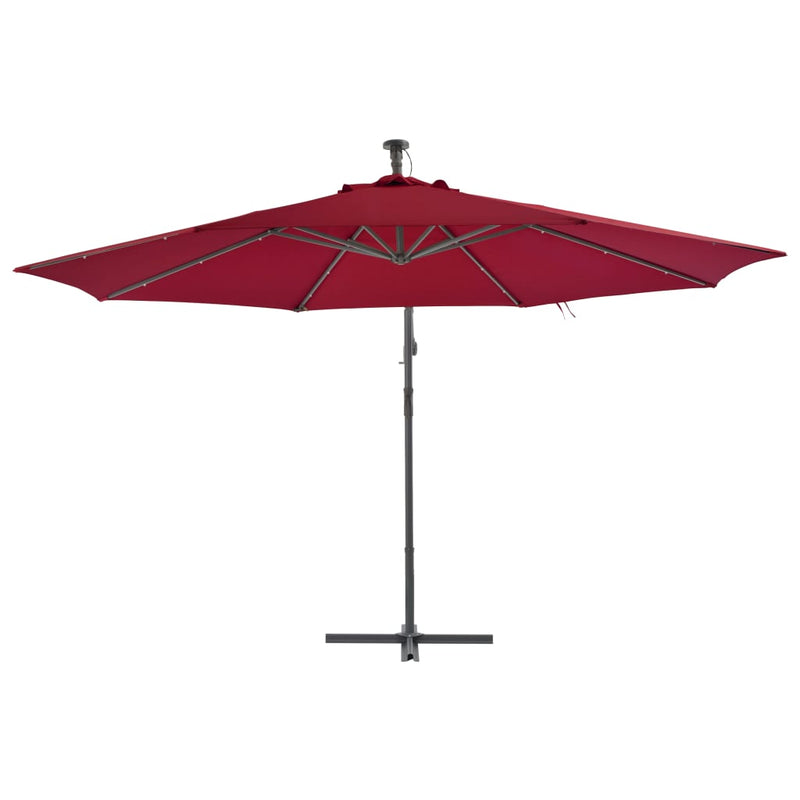 Cantilever Umbrella with Aluminum Pole 137.8" Bordeaux Red