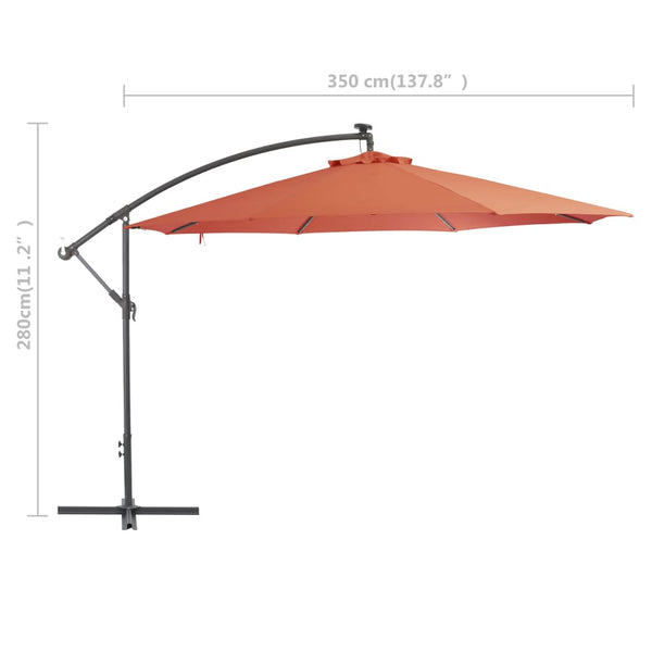 Cantilever Umbrella with Aluminum Pole 137.8" Terracotta