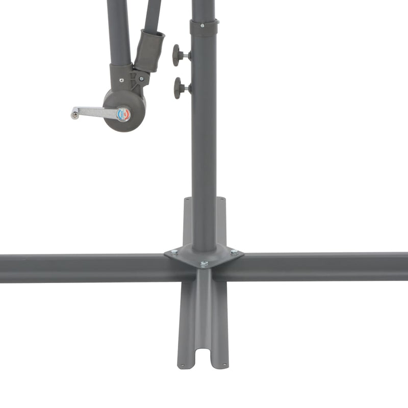 Cantilever Umbrella with LED Lights and Steel Pole 118.1" Anthracite