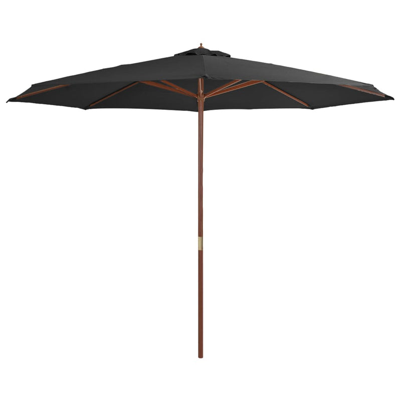 Outdoor Parasol with Wooden Pole 137.8" Anthracite