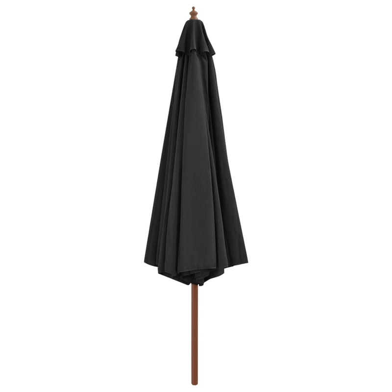 Outdoor Parasol with Wooden Pole 137.8" Anthracite