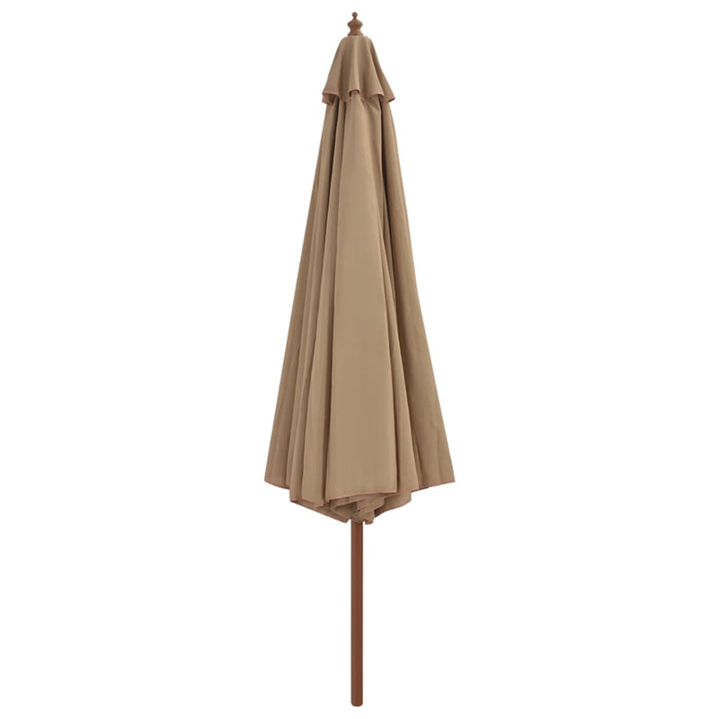 Outdoor Parasol with Wooden Pole 137.8" Taupe
