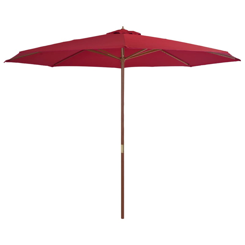 Outdoor Parasol with Wooden Pole 137.8" Burgundy