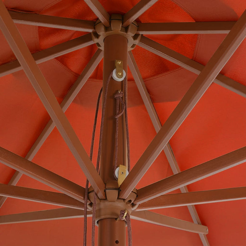 Outdoor Parasol with Wooden Pole 137.8" Terracotta