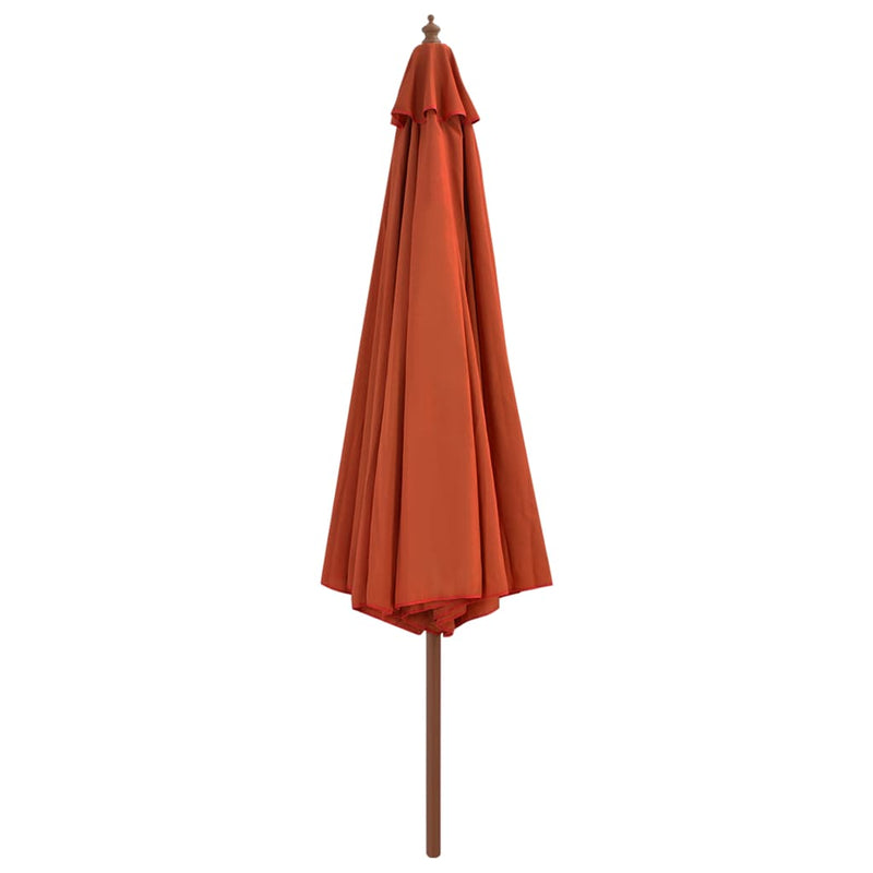 Outdoor Parasol with Wooden Pole 137.8" Terracotta