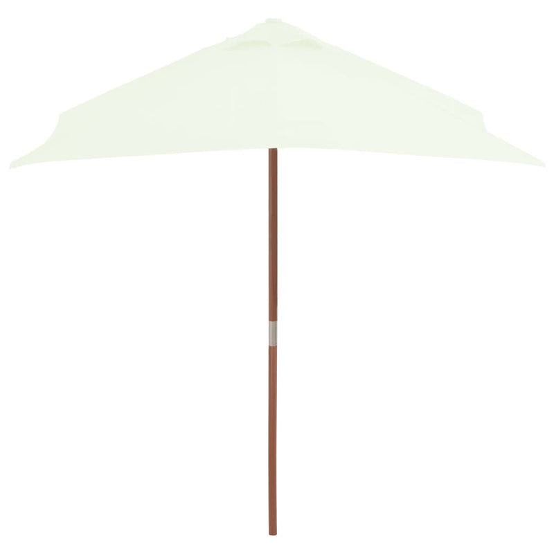 Outdoor Parasol with Wooden Pole 59.1"x78.7" Sand