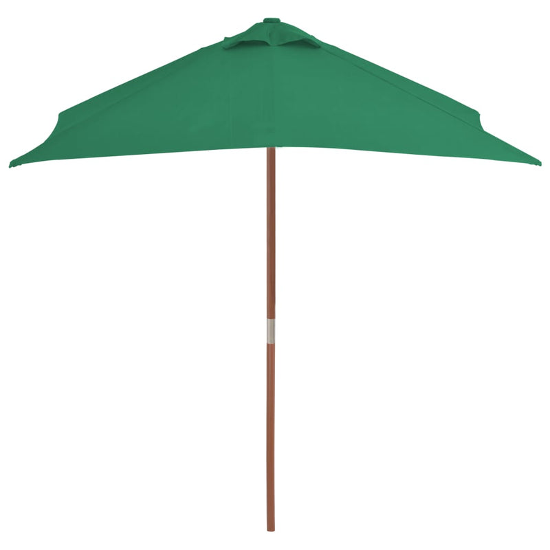Outdoor Parasol with Wooden Pole 59.1"x78.7" Green