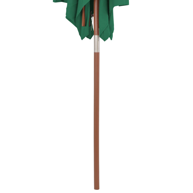 Outdoor Parasol with Wooden Pole 59.1"x78.7" Green