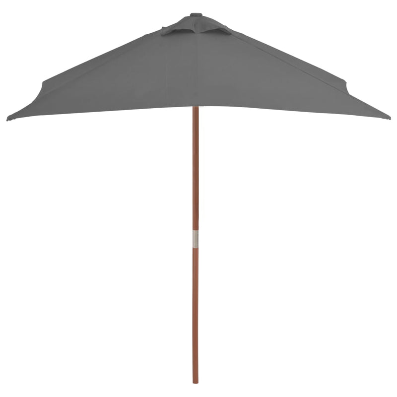 Outdoor Parasol with Wooden Pole 59.1"x78.7" Anthracite