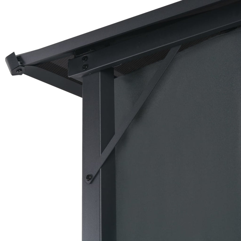 Gazebo with Curtain Aluminium 13.1'x9.8'x8.5' Black