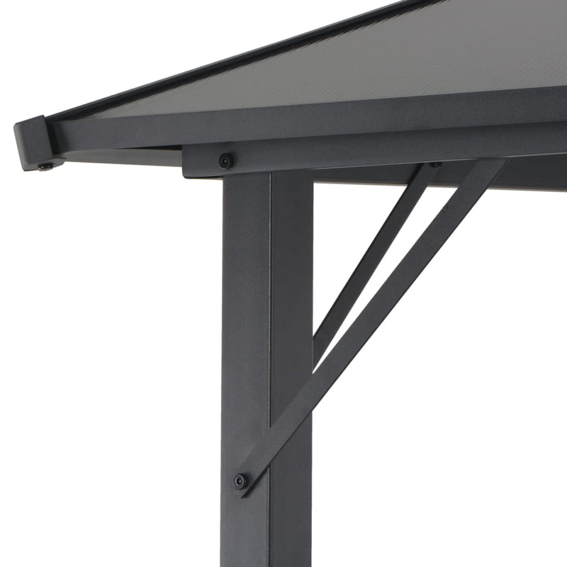 Gazebo with Roof Aluminium 13.1'x9.8'x8.5' Black