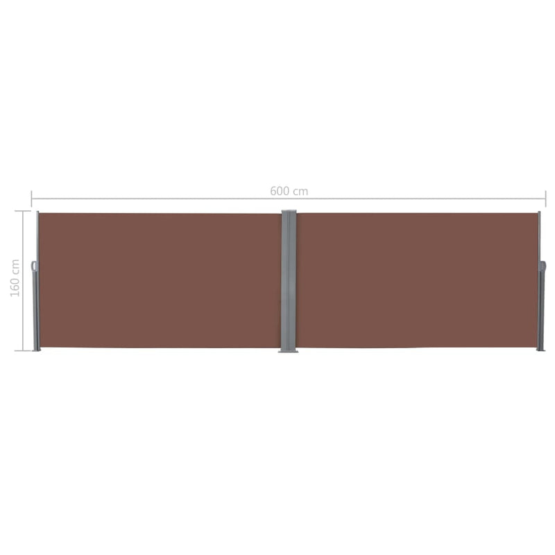 Retractable Side Awning 62.9"x236.2" Brown