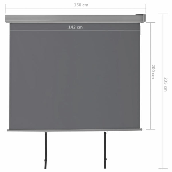 Balcony Side Awning Multi-functional 56"x78.7" Gray