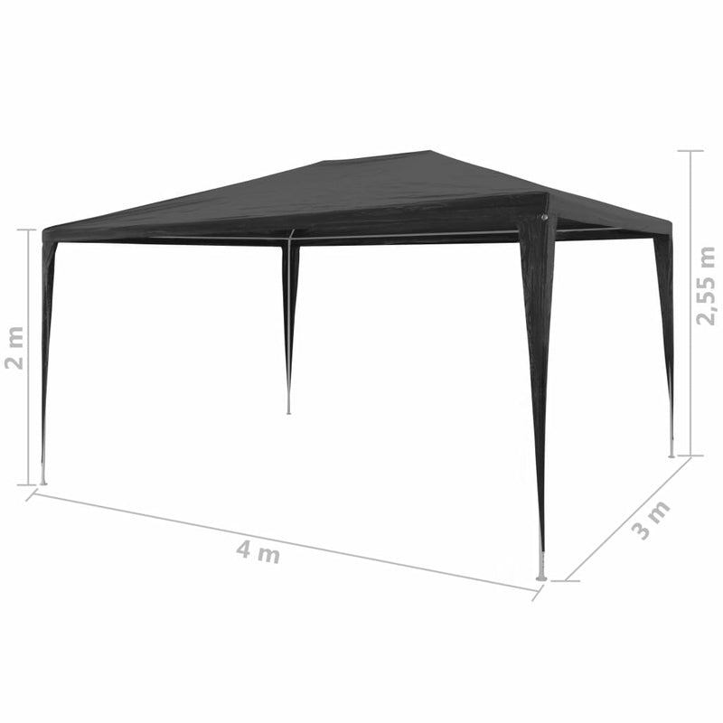 Party Tent PE Anthracite 9'10"x13'1"