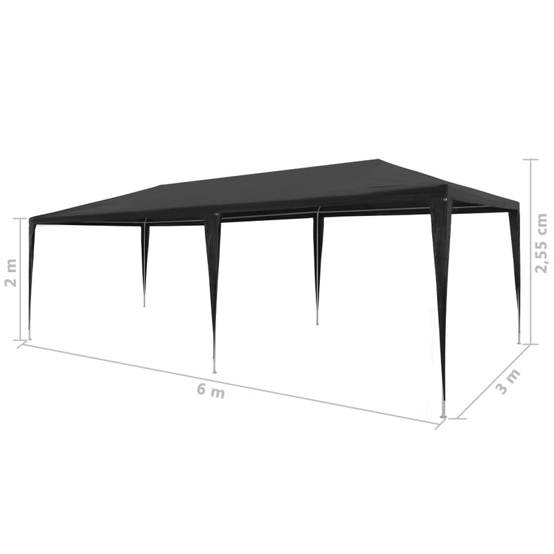 Party Tent PE Anthracite 9'10"x19'8"