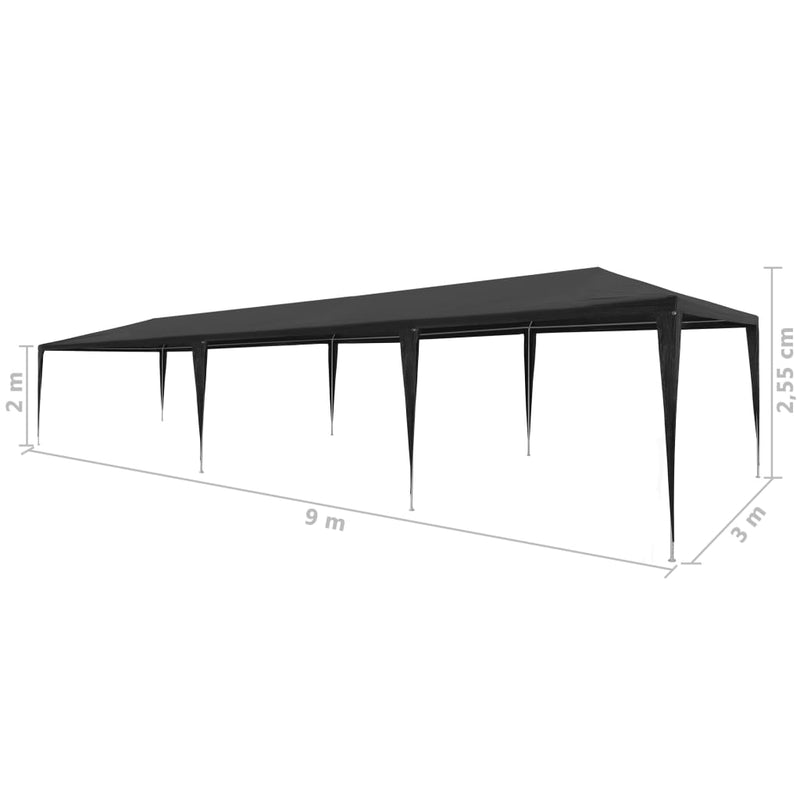 Party Tent PE Anthracite 9'10"x29'6"