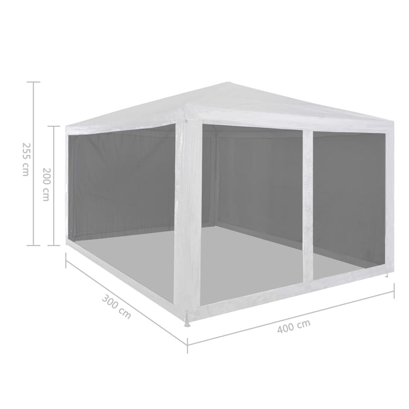Party Tent with 4 Mesh Sidewalls 157.5"x118.1"