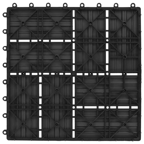 11 pcs Decking Tiles WPC 11.8" x 11.8" 1 sqm Black