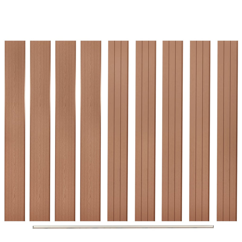 Replacement Fence Boards 9 pcs WPC 66.9" Brown