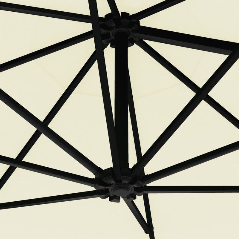 Wall-Mounted Parasol with Metal Pole 118.1" Sand