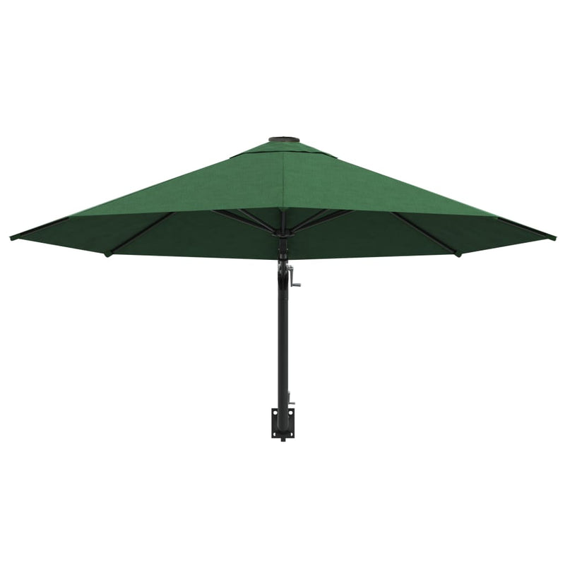 Wall-Mounted Parasol with Metal Pole 118.1" Green