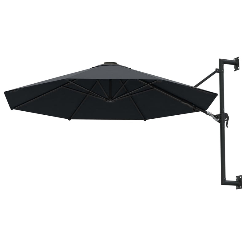 Wall-Mounted Parasol with Metal Pole 118.1" Anthracite