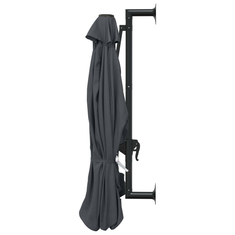 Wall-Mounted Parasol with Metal Pole 118.1" Anthracite
