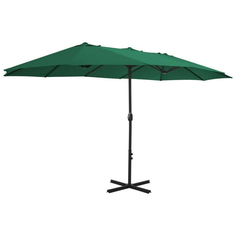 Outdoor Parasol with Aluminum Pole 181.1"x106.3" Green