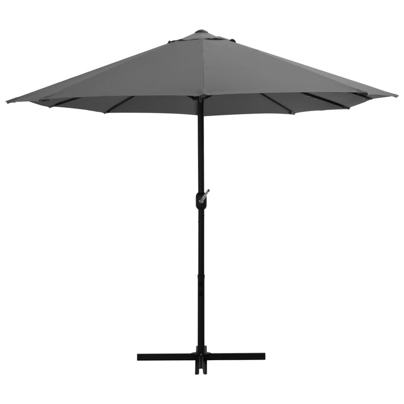 Outdoor Parasol with Aluminum Pole 181.1"x106.3" Anthracite