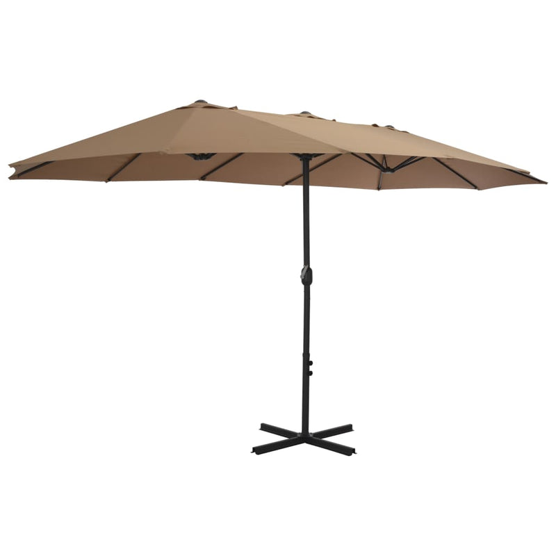 Outdoor Parasol with Aluminum Pole 181.1"x106.3" Taupe