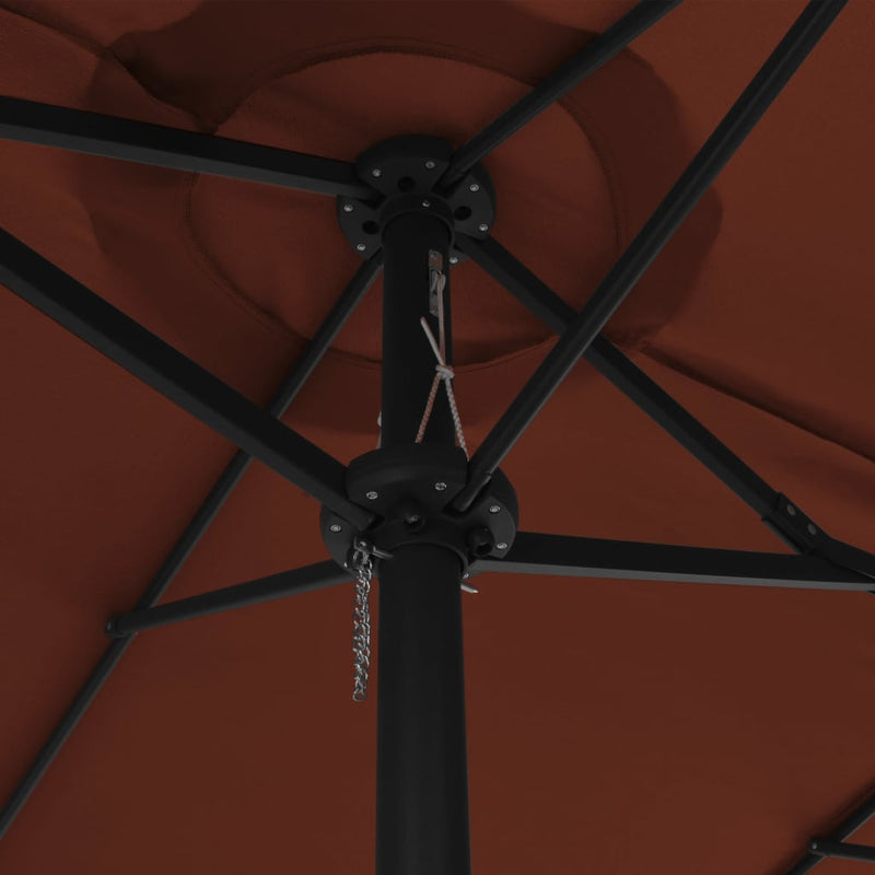Outdoor Parasol with Aluminum Pole 181.1"x106.3" Terracotta