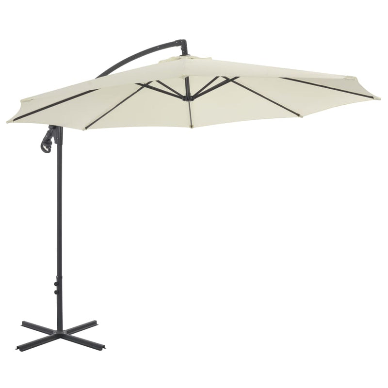 Cantilever Umbrella with Steel Pole 118.1" Sand