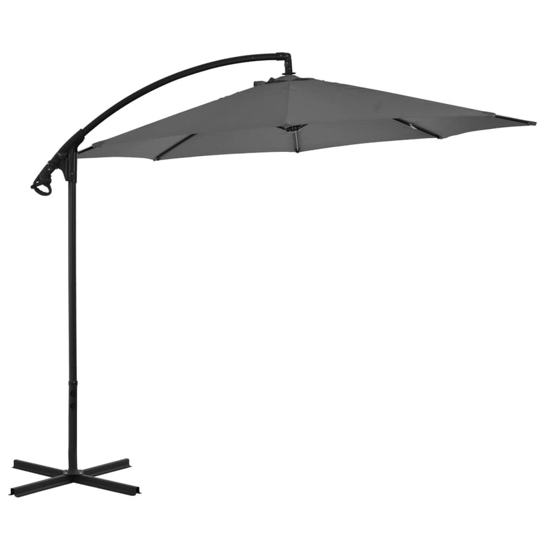 Cantilever Umbrella with Steel Pole 118.1" Anthracite