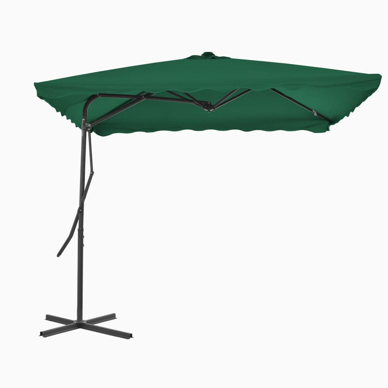 Outdoor Parasol with Steel Pole 98.4"x98.4" Green
