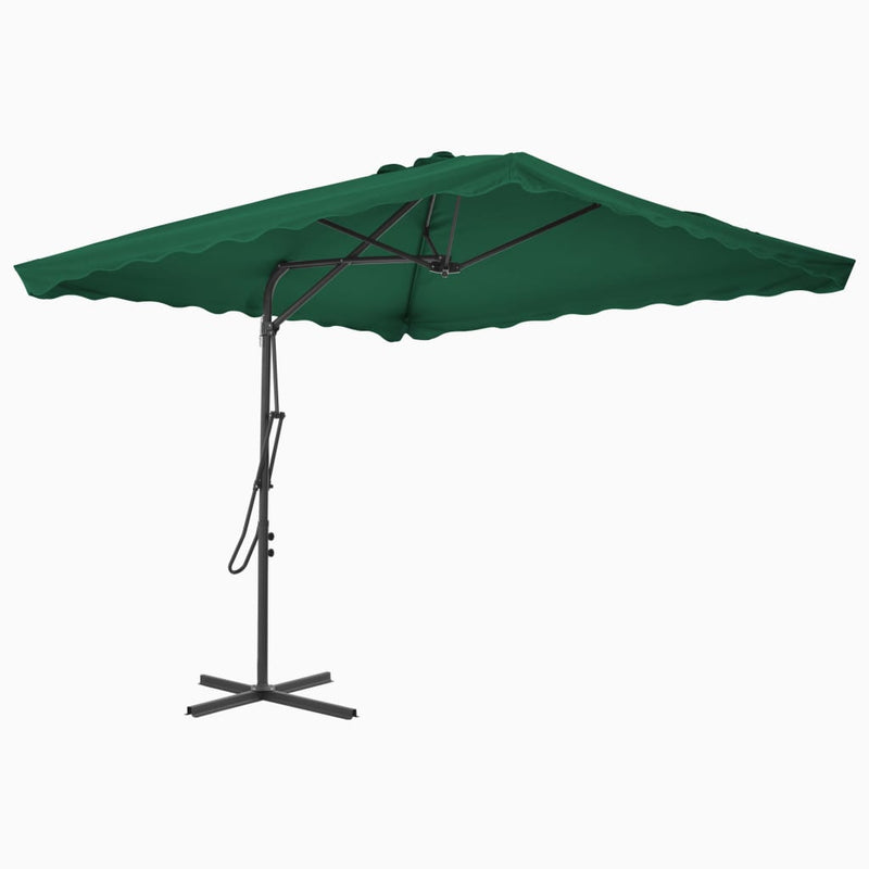 Outdoor Parasol with Steel Pole 98.4"x98.4" Green