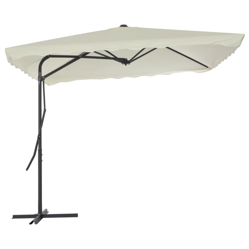 Outdoor Parasol with Steel Pole 98.4"x98.4" Sand