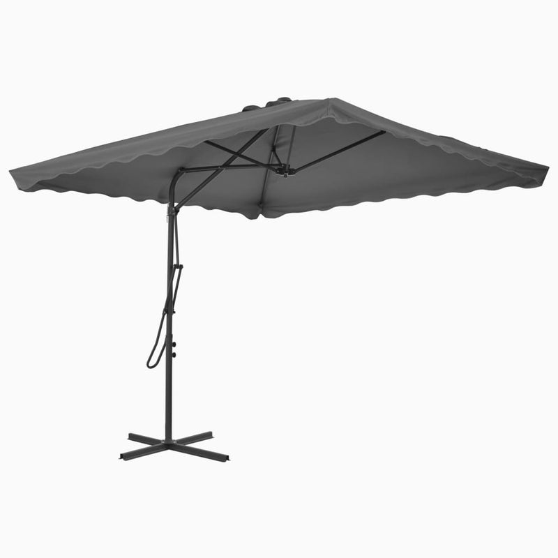 Outdoor Parasol with Steel Pole 98.4"x98.4" Anthracite