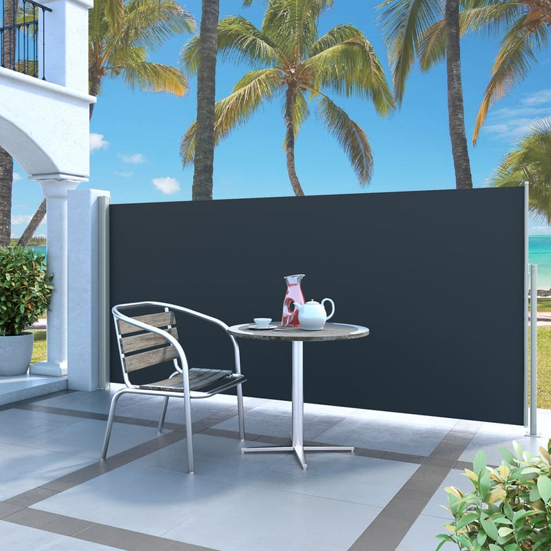 Retractable Side Awning 55.1"x118.1"Black